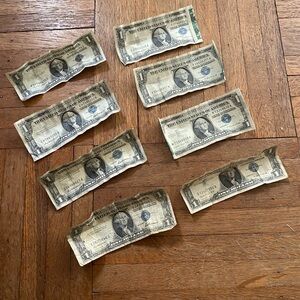 Eight Silver Certificate Dollar Bills